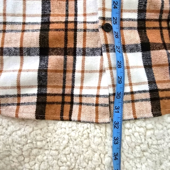 Neutral Plaid Heavy Flannel Shacket size XL - Picture 12 of 14